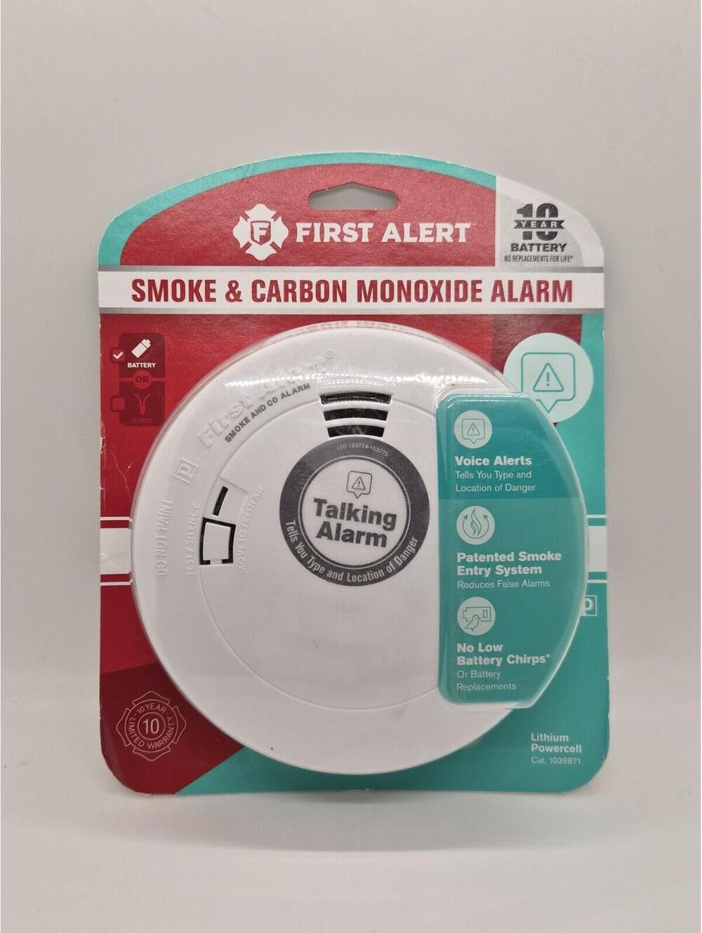 First Alert Talking Smoke Carbon Monoxide Alarm Built-In 10-Year Battery PRC710V